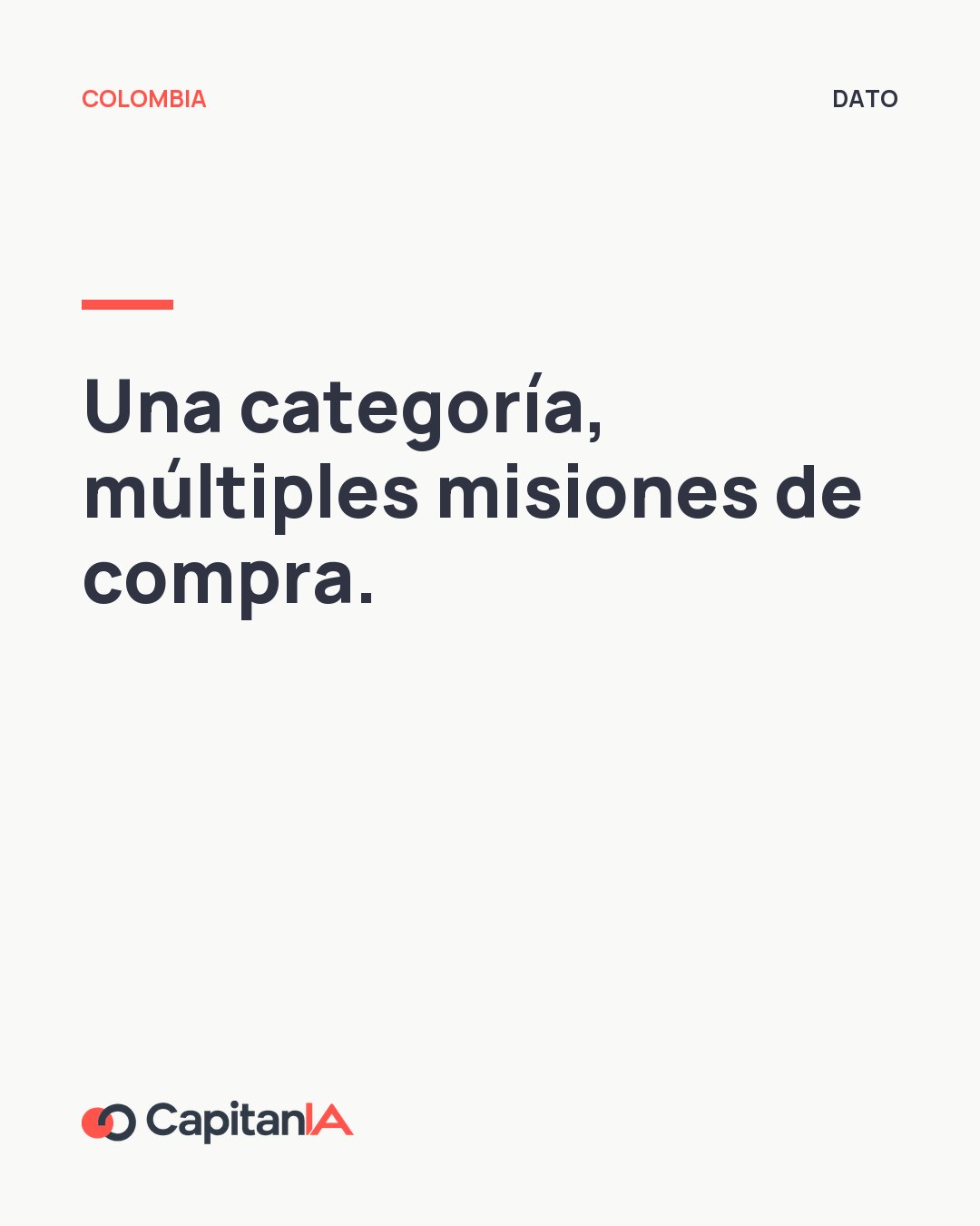Una categoría, múltiples misiones de compra.